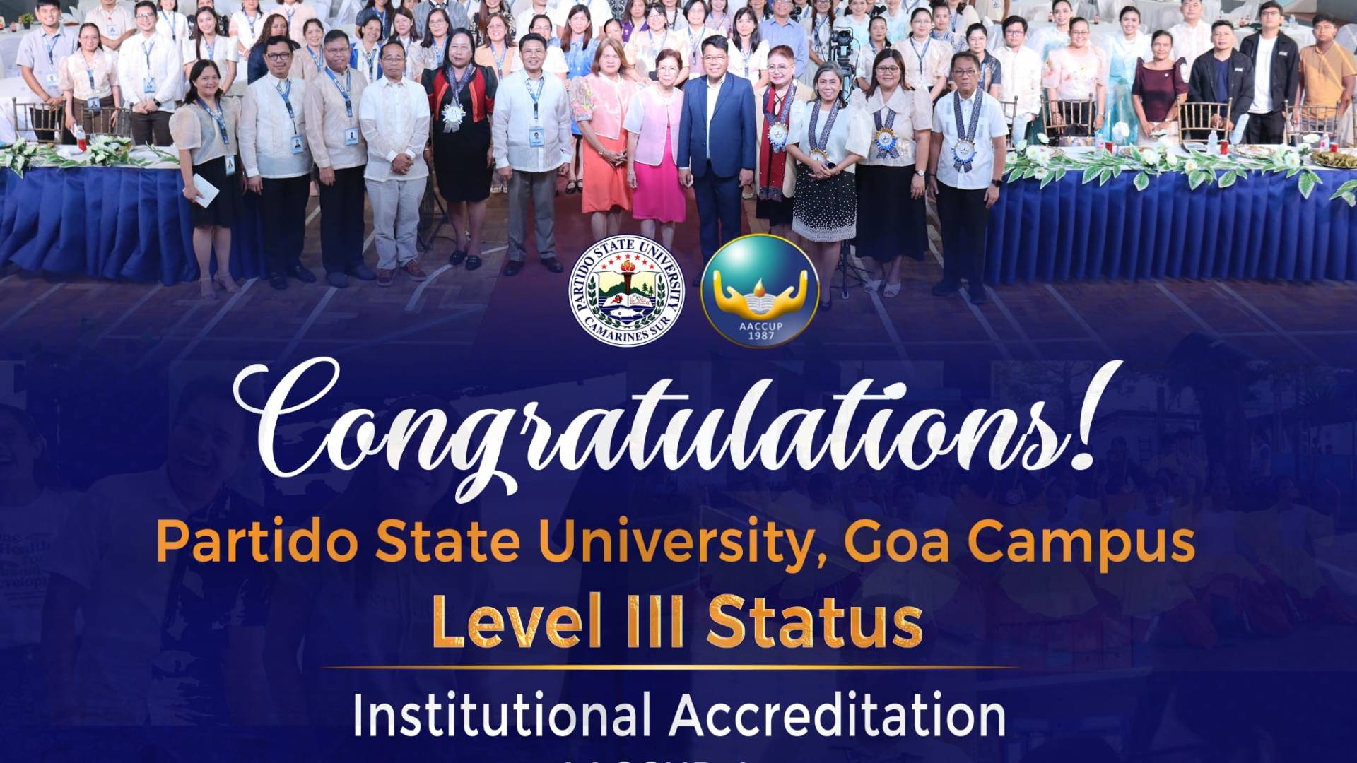 𝐏𝐫𝐞𝐬𝐭𝐢𝐠𝐢𝐨𝐮𝐬 𝐋𝐞𝐯𝐞𝐥 𝐈𝐈𝐈 𝐈𝐧𝐬𝐭𝐢𝐭𝐮𝐭𝐢𝐨𝐧𝐚𝐥 𝐀𝐜𝐜𝐫𝐞𝐝𝐢𝐭𝐚𝐭𝐢𝐨𝐧 𝐂𝐨𝐧𝐟𝐞𝐫𝐫𝐞𝐝 𝐨𝐧 𝐏𝐚𝐫𝐭𝐢𝐝𝐨 𝐒𝐭𝐚𝐭𝐞 𝐔𝐧𝐢𝐯𝐞𝐫𝐬𝐢𝐭𝐲 𝐛𝐲 𝐀𝐀𝐂𝐂𝐔𝐏